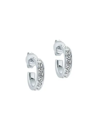 Ted Baker Silver Crystal Nano Huggie Earrings - Silver