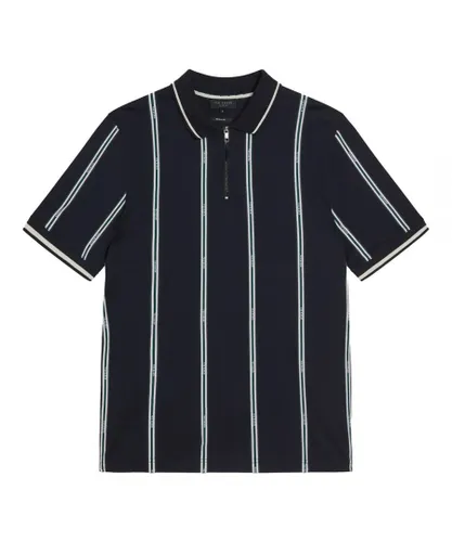 Ted Baker Sisons Mens Navy Striped Polo Shirt
