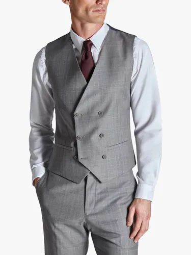 Ted Baker Soft Check Wool Blend Slim Fit Waistcoat, Grey - Grey - Male