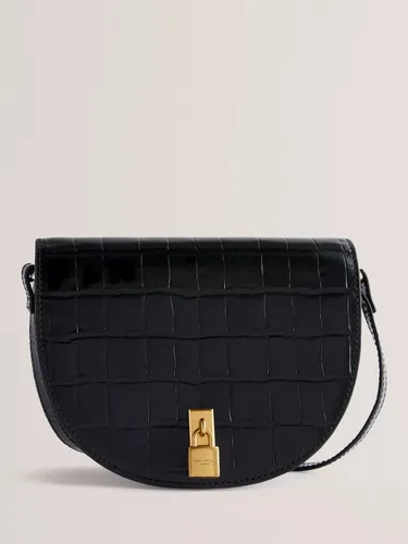 Ted Baker Sohho Croc Effect Leather Saddle Bag - Black - Female