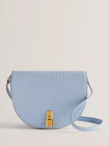 Ted Baker Sohho Croc Effect Leather Saddle Bag - Blue - Female