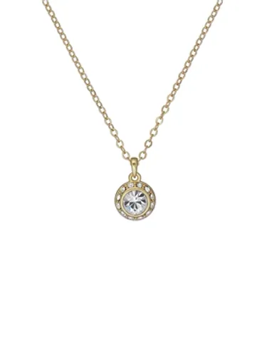Ted Baker Soltell Gold Solitaire Sparkle Halo Necklace - Gold
