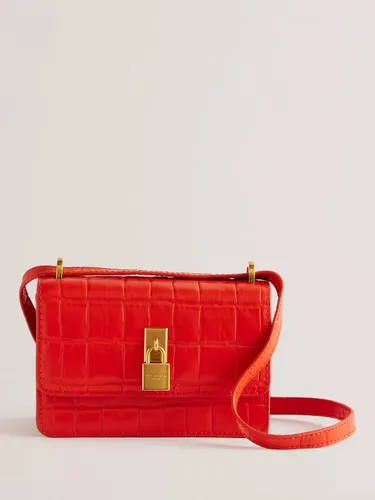 Ted Baker Ssloane Croc Effect Leather Cross Bosy Bag - Bright Red - Female