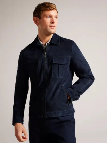 Ted Baker Suede Jacket, Navy - Navy - Male