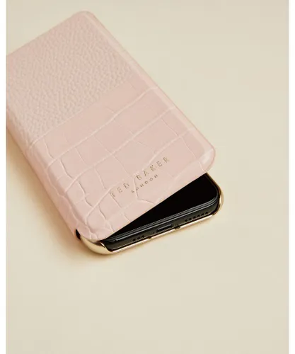 Ted Baker Violete Pink Croc Iphone 11 Pro Book Case, Light - One Size