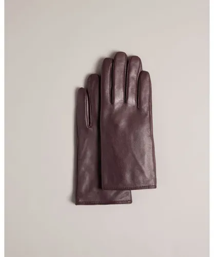 Ted Baker Womens Arleo Leather Gloves, Deep Purple