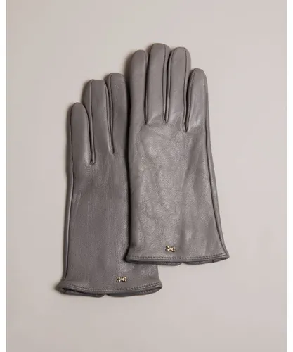 Ted Baker Womens Bowsii Bow Detail Leather Glove, Grey
