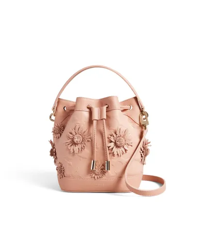 Ted Baker Womens Floriri Floral Laser Cut Bucket Bag, Pale Pink - One Size