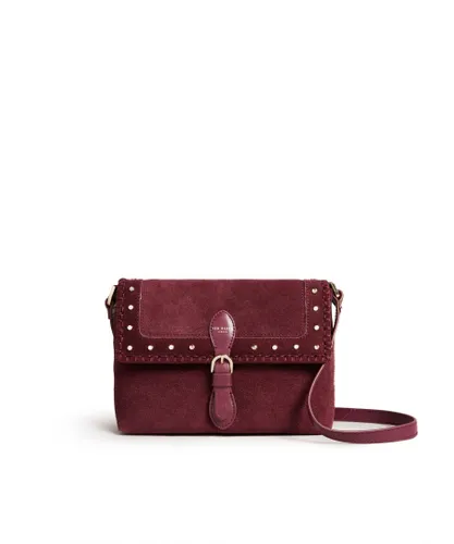 Ted Baker Womens Kalrisa Elevated Suede Studded Cross Body, Deep Purple - One Size