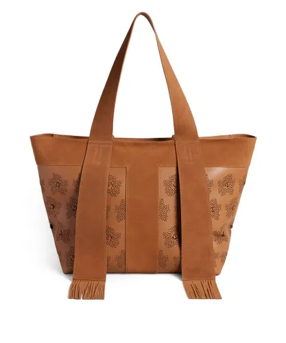 Ted Baker Womens Tiyah Floral Laser Cut Detail Tote Bag, Brown - One Size