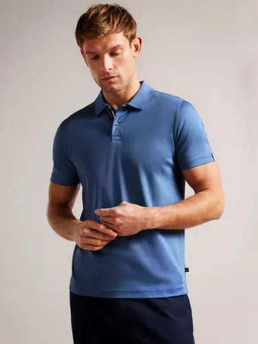 Ted Baker Zeiter Jersey Polo Short Sleeve Shirt - Pl-blue - Male