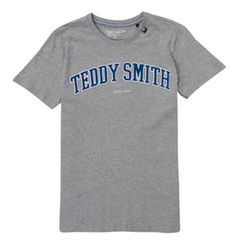 Teddy Smith  T-FELT  boys's Children's T shirt in Grey