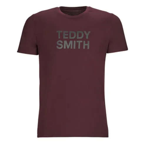 Teddy Smith  TICLASS  men's T shirt in Bordeaux