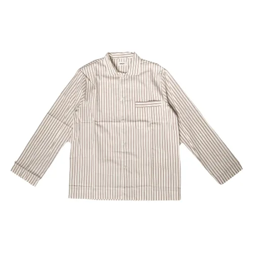 Tekla , Cotton Poplin Pyjamas Shirt ,Beige male, Sizes: