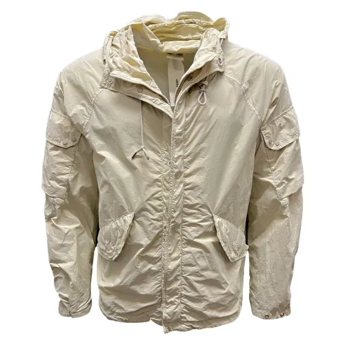 Ten C , Lightweight Nylon Tactel Hooded Jacket ,Beige male, Sizes: