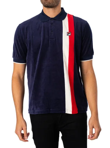 Terra Colour Block Velour Polo Shirt