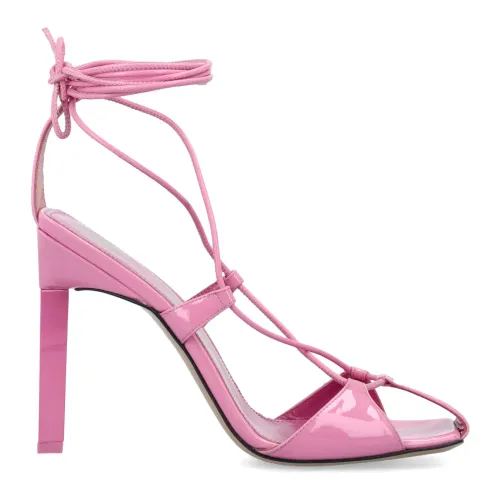 The Attico , Adele Lace-Up Sandal 105 - Light Pink ,Pink female, Sizes: