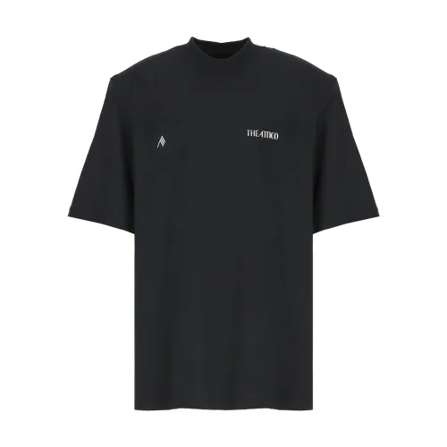 The Attico , Black Cotton Shirt with Logo ,Black female, Sizes: