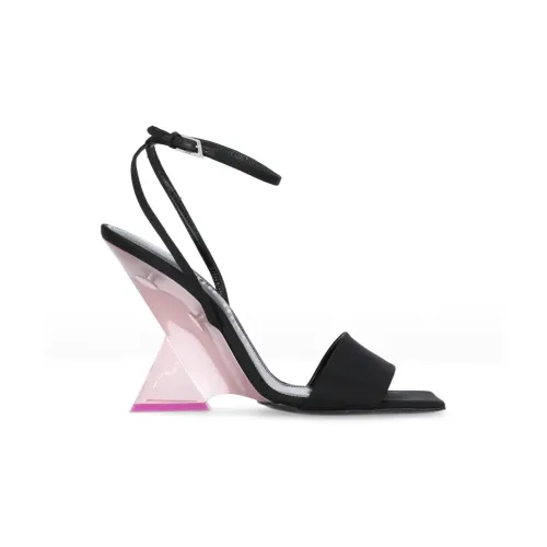 The Attico , Black Geometric Heel High Heel Sandals ,Black female, Sizes: