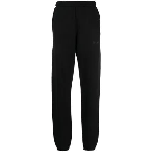 The Attico , Black High Waist Trousers with Embossed Logo ,Black female, Sizes: