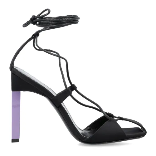 The Attico , Black Mauve Lace-Up Sandal 105 ,Black female, Sizes: