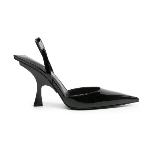 The Attico , Black Pointed Toe Heel Mules ,Black female, Sizes: