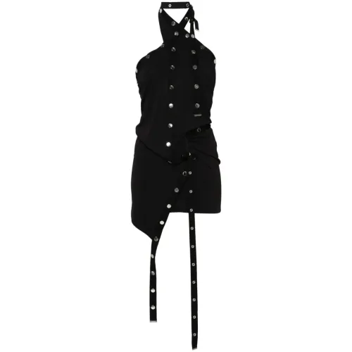 The Attico , Black Stud Embellished Dress ,Black female, Sizes: