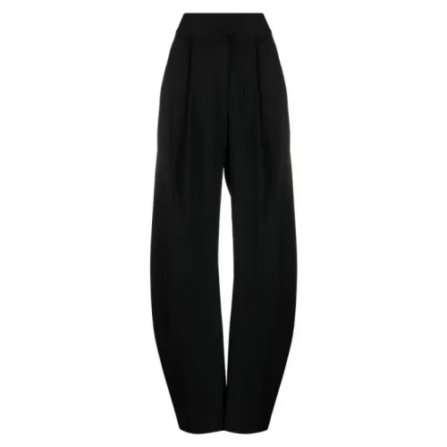 The Attico , Contemporary Wide Leg Wool Pants ,Black female, Sizes: