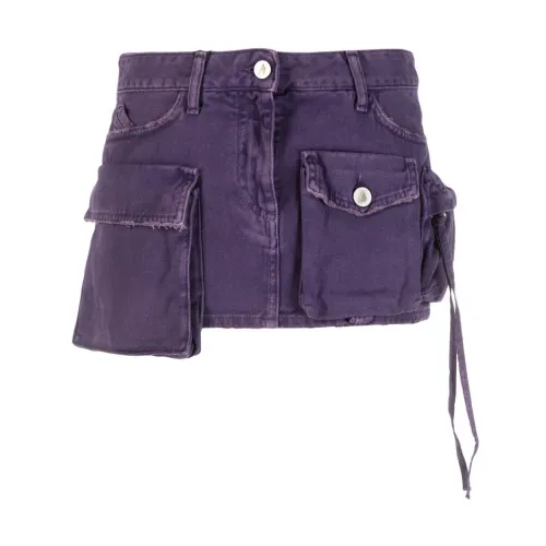 The Attico , FAY #035 Purple Denim Skirt ,Purple female, Sizes: