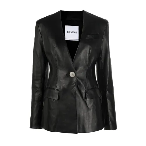 The Attico , Leather Blazer Jacket ,Black female, Sizes: