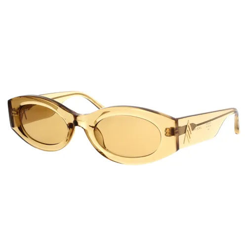 The Attico , Linda Farrow Oval Sunglasses ,Beige female, Sizes:
