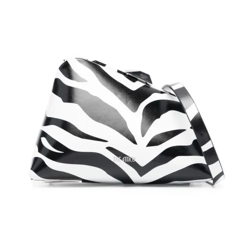 The Attico , Logo-Print Zebra Clutch Bag ,White female, Sizes: ONE SIZE