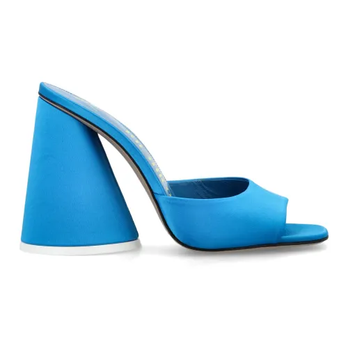 The Attico , Luz Satin Heel Mule - Elevate Your Shoe Collection ,Blue female, Sizes: