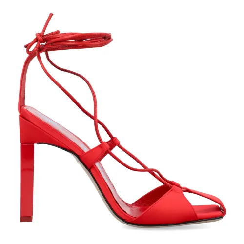 The Attico , Red Closed Lace-Up Sandals - Adele 105 ,Red female, Sizes: