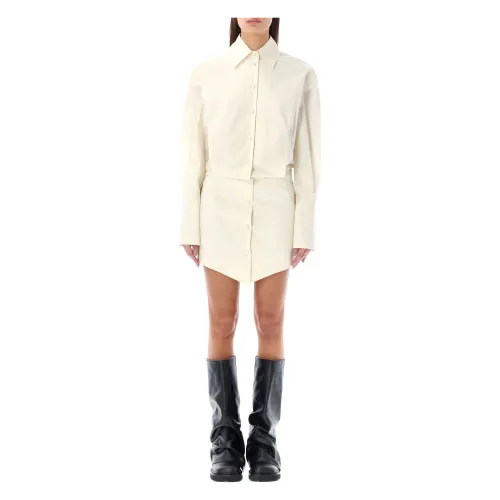 The Attico , Silvye Mini Shirt Dress ,White female, Sizes: