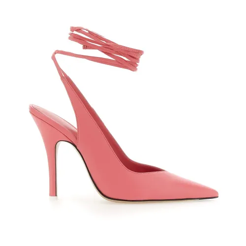 The Attico , Venus Pumps, Leather Ankle Lace Heels ,Pink female, Sizes: