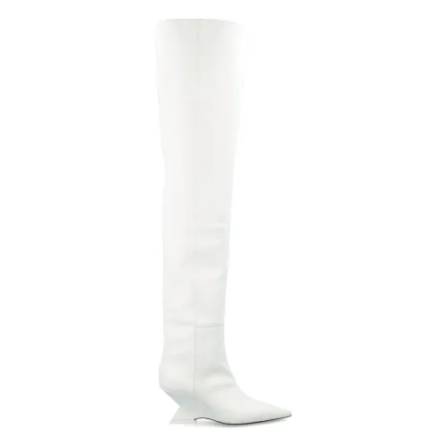 The Attico , White Closed Toe Over-Knee Boots ,White female, Sizes: