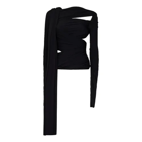 The Attico , Womens Clothing Topwear Black Ss24 ,Black female, Sizes:
