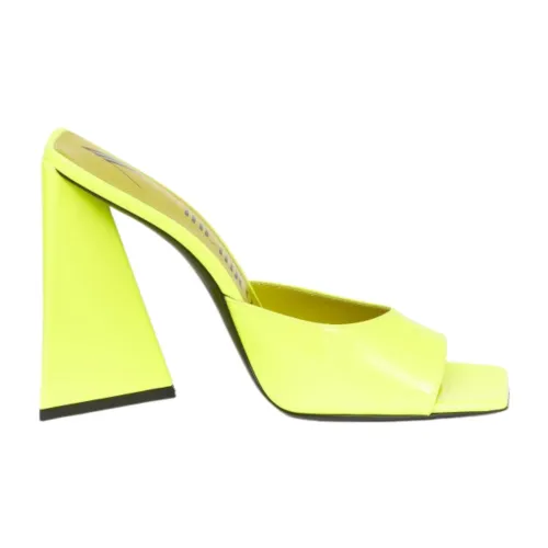 The Attico , Yellow Flat Shoes with Pyramid Heel ,Yellow female, Sizes: