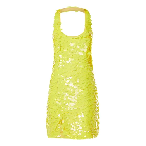 The Attico , Yellow Sequin Mini Dress ,Yellow female, Sizes: