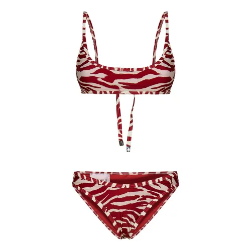 The Attico , Zebra Print Bikini Swimwear Red ,Multicolor female, Sizes: