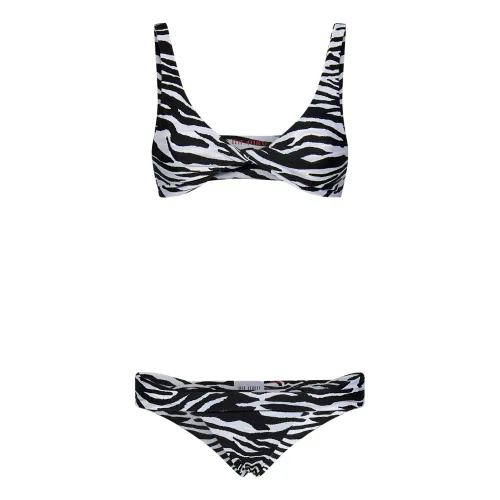 The Attico , Zebra-print Bikini with Torchon Details ,Multicolor female, Sizes: