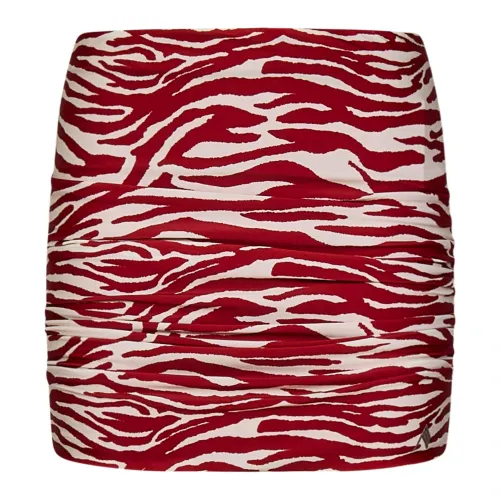 The Attico , Zebra Print Draped Mini Skirt ,Multicolor female, Sizes:
