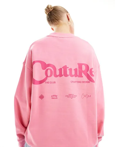 The Couture Club logo hoodie in pink
