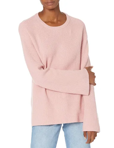 The Drop Alice Crewneck Back-Slit Ribbed Pullover Sweater