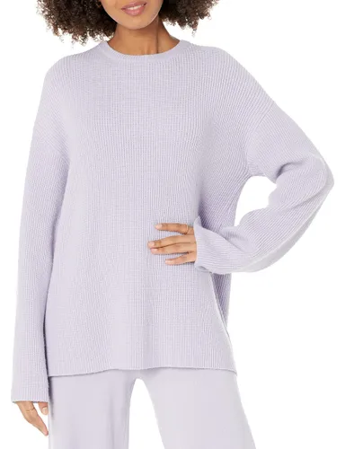 The Drop Alice Crewneck Back-Slit Ribbed Pullover Sweater