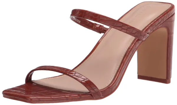 The Drop Women's Avery Square Toe Two Strap High Heeled