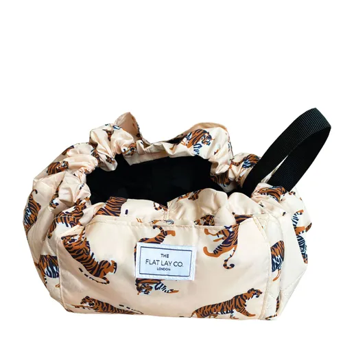 The Flat Lay Co. Open Flat Makeup Bag In Tigers