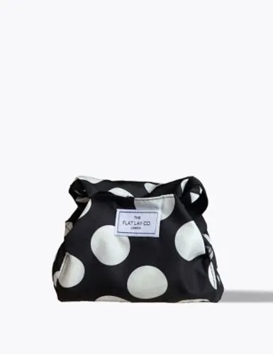 The Flat Lay Co. Womens Open Flat Makeup Bag In Double Spots