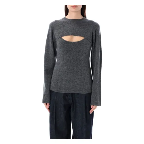 The Garment , Round-neck Knitwear ,Gray female, Sizes:
